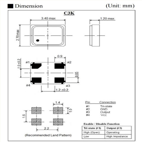 3225mm,C3KC20-32.768-15-3.3V,32.768KHz,C3K,ITTI有源晶振