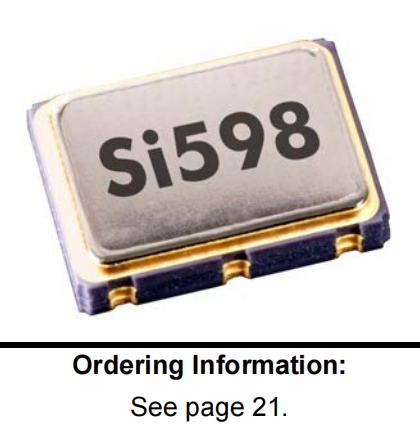 Si599智能手环晶振/599BEC000121DG/Skyworks可编程振荡器